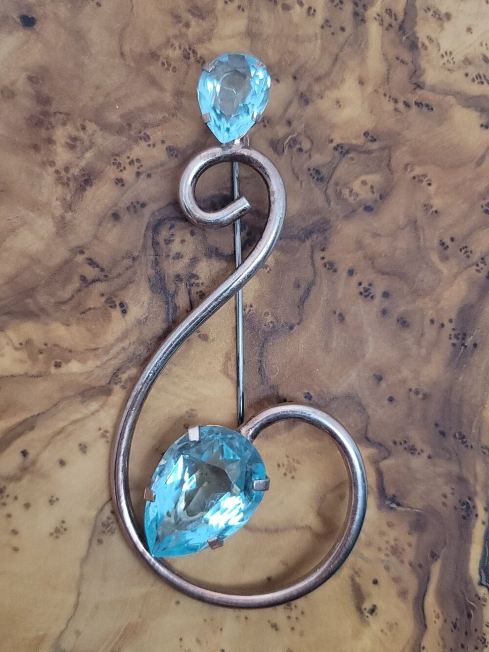 Vintage Sterling & Glass Brooch (Van Dell?)